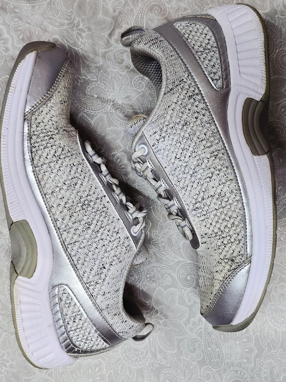 Orthofeet Coral Sandy 982 Women's Gray Knit Athletic Shoes Sneakers Size 10 B